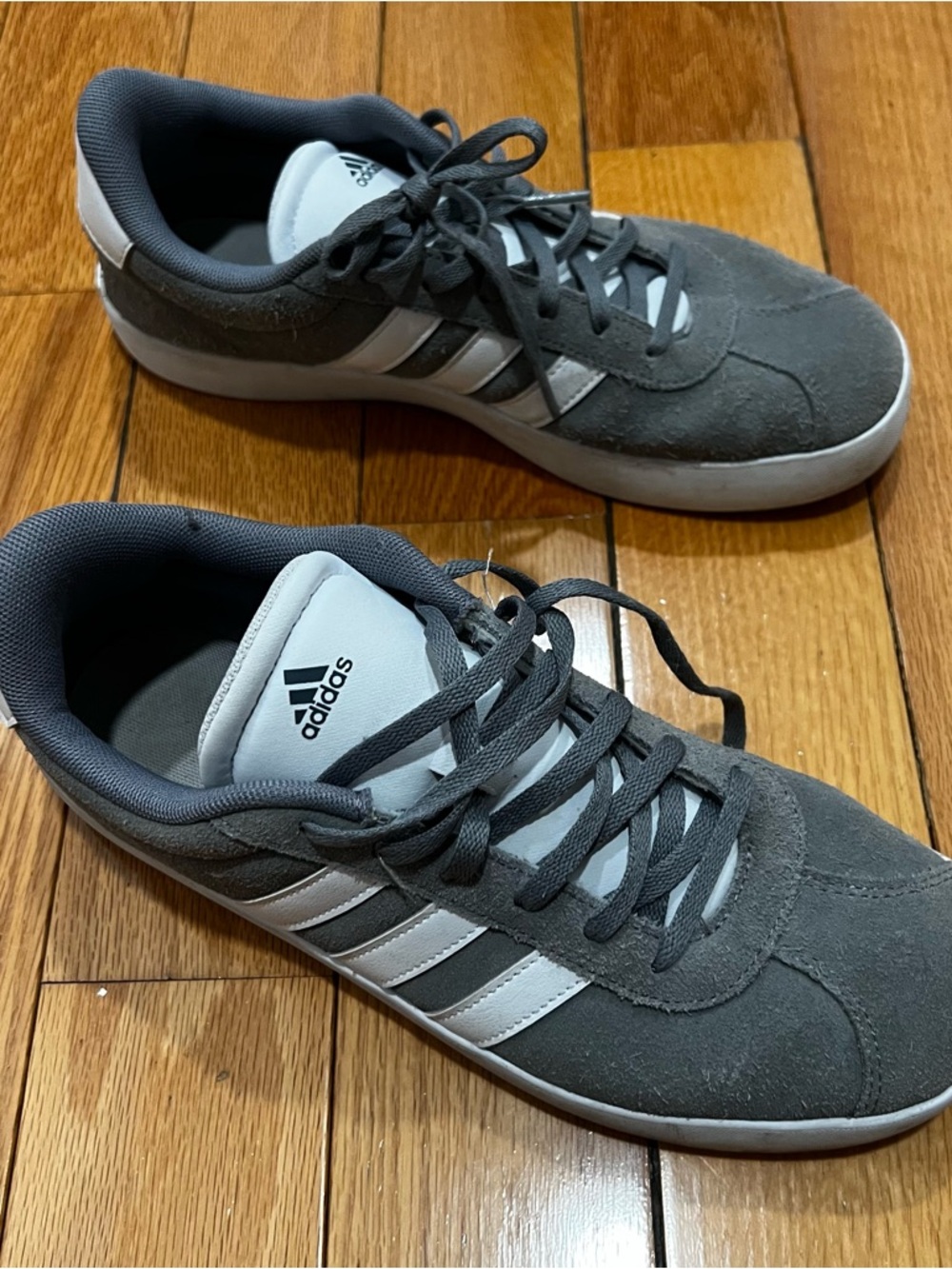Adidas VL Men's Gray Suede Casual Sneakers - Classic 3-Stripes